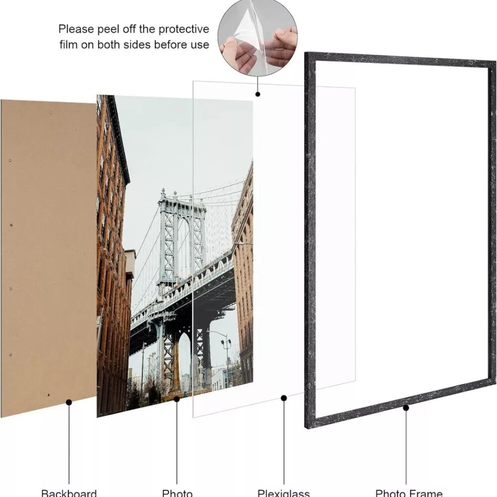16x24 Poster Frame,Picture Frame Made of Wooden Textured Finish,Display for Wall